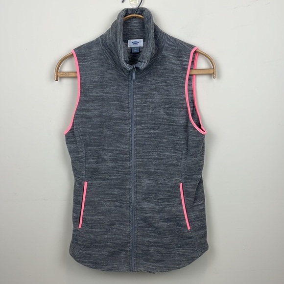 Old Navy || Heather Gray with Coral Pink Trim Vest; Size M - Picture 11 of 11